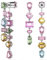 Swarovski Orecchini pendenti Gema, Design asimmetrico, Taglio misto, Lunghi, Multicolore, Placcato rodio