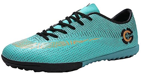 Scarpe da Calcio per Erba Sintetica da Uomo in Cima,Interno Tacchetti da Calcio Giovanile Traspirante Comodo,All'aperto Scarpe da Calcio da Donna TF Peso Leggero Morbido (Color : Green, Size : 49 EU