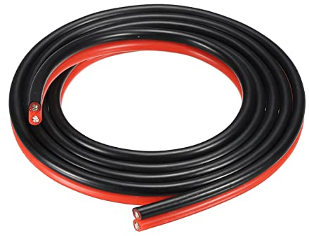 sourcing map Cable de Calibre 14, Cable Eléctrico Silicona Paralelo 2 Conductor 14 AWG, Alambre Trenzado de Cobre Estañado 1,0 m para Cable Extensión de Tira de LED Modelo Auto Cableado Interno
