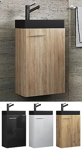 VCM 2-TLG Set, Waschplatz für Gäste WC, Gästebad Toilette, Waschtisch, Badmöbel Badezimmer Set – Slito-BL