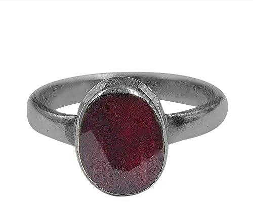 Korund Rubin Stein Ring 925 Sterling Silber Statement Ring Für Frauen Handgemachte Edelstein Ring, Edelstein, Korund Rubin