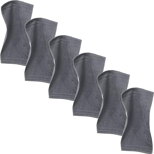 Erwin Müller Gästetuch Heidelberg 6er- Pack, 100% Baumwolle anthrazit Größe 30x50 cm - weiche Qualität, saugstark und strapazierfähig - praktisch durch Schlaufe
