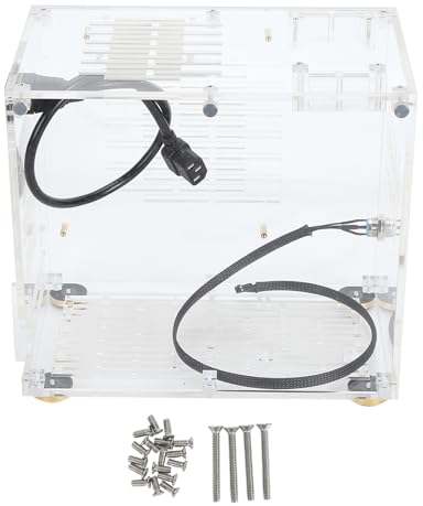 ITX-Gehäuse, Klares Acryl DIY Computer Gaming Einfache Installation Home Entertainment Business Office, Unterstützt -ITX-Motherboard und 2,5-Zoll-SSD mit 360-Grad-Kühlung
