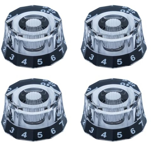 Potentiometer-Kappe für E-Gitarre, Acryl, Lautstärkeregler, Tonregler, Musikinstrument, 4 Stück