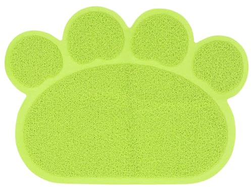 INOOMP Katzentoilette Matte Für Katzen Rutschfeste Katzenfuttermatte Aus Waschbarem Material Paw-shaped Design Für Katzenklo Und Futterbereich Grün
