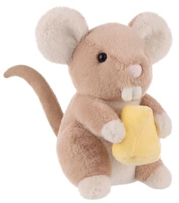 Apricot Lamb Cheese Rat Mouse Plushies Stuffed Animals for Kids, Soft Cute Plush Toys for Baby Girl and Boy, Fluffy Cheese Rat Brown