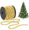 Chuangdi Weihnachten Perlenkette Weihnachtsbaum Perlengirlande Dekoration Weihnachtsbaumschmuck Kunststoff Perle Christbaumschmuck Perlenband für Hochzeit Kostüm DIY Party Zubehör(Gold,15 m, 6 mm)
