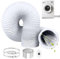 ComPDCVD Tubo Flexible de Salida 125mm 6 m Blanco Manguera de Ventilación de Aluminio con 2 Abrazaderas Acero Flexible di Aluminio PVC Tubo para Extractor de Aire Climatización Secadora