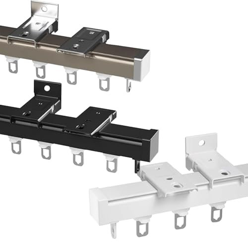Binario For Tende Da Soffitto, Binario For Tende Scorrevoli, Installazione Semplice, For Divisorio, Tenda Da Doccia, Finestre A Bovindo A Forma Di U A L, Binario For Tende For Camper(Black,70cm)
