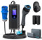 bokman Chargeur Voiture Electrique 7kW Monophasé Type 2- CEE Stations de Charge véhicule électrique Mobile/Wallbox Ajustable 6-32A | 7kW | 8 Mètre, Compatible avec BEV et PHEV