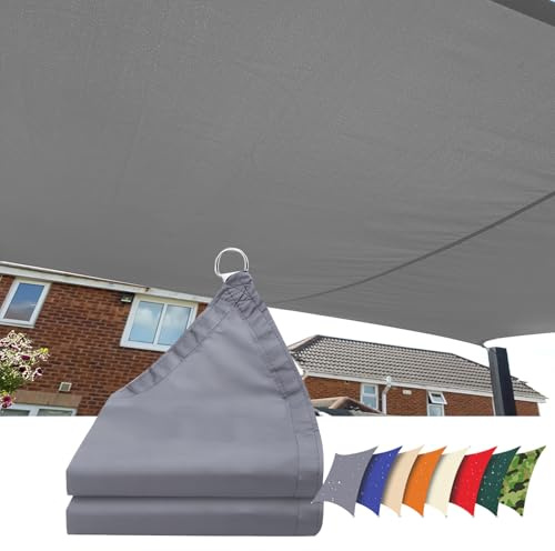 Tenda a Vela Impermeabile,Rettangolare Telo Ombra 4x7m,Vela Ombreggiante Protezione Raggi UV 95%, Tenda Parasole per Esterno, Giardino,Piscina,Terrazzo,Balcone,Patio (Grigio)