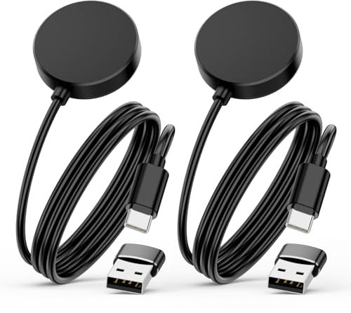USB C Smartwatch Ladegerät Ladekabel für Samsung Galaxy Watch 7, 6/6 Classic, 5/5 Pro, 4/4 Classic,3,Active/Active 2,1M Type C Galaxy Ladekabel mit Type C auf USB A Adapter für SM-L300,SM-R950(2-Pack)