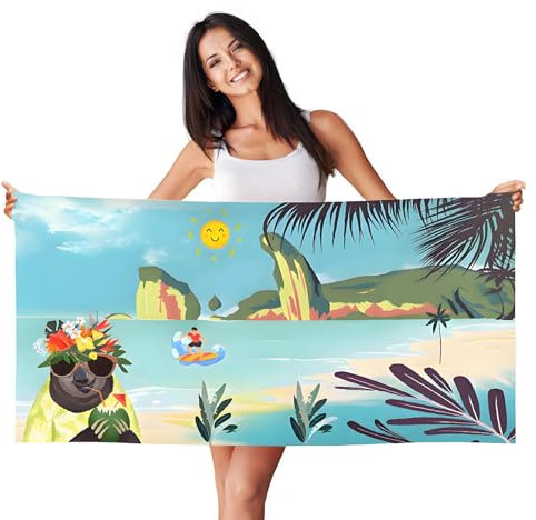 OYIWINMI Strandtuch Mikrofaser 130x80cm Super Saugfähig Schnelltrocknend Leichtes Sandfreies Strandhandtuch Reisehandtuch Badetuch für Strand Schwimmen Sauna Yoga Damen Herren (1 Stück)