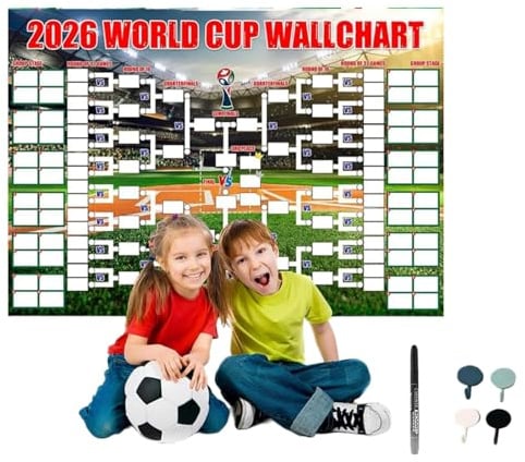 Kalender 2026 Poster der Weltmeisterschaft, offizieller Kalender der Weltmeisterschaft für Fußballparty, Fußballfans und Partys