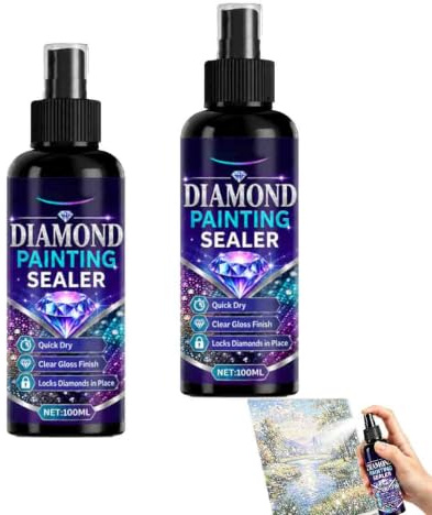 2 pièces Spray fixateur pour peinture diamant 100ML,Diamond Painting en Spray Colle,Spray de Scellage claire,séchage rapide,Protège Contre la Poussière et la Perte de Diamants