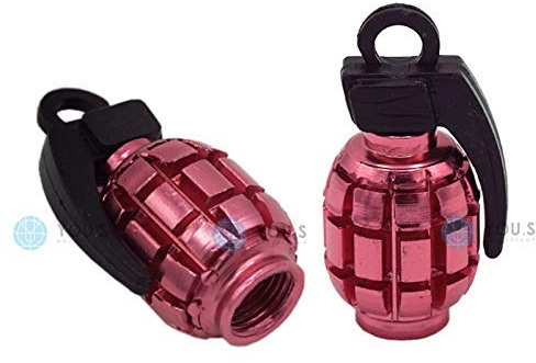 YOU.S Alu Ventilkappen Granate Pink Ventil Kappen Abdeckung für Auto PKW LKW Motorrad Fahrrad (2 Stück)