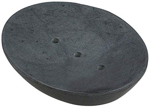 Ajuny Handicrafts Jabonera de Piedra Natural India Hecha a Mano Color Gris Soporte para Jabonera Protector de Jabón para Ducha Baño Cocina Bañera - 5 x 4 Pulgadas