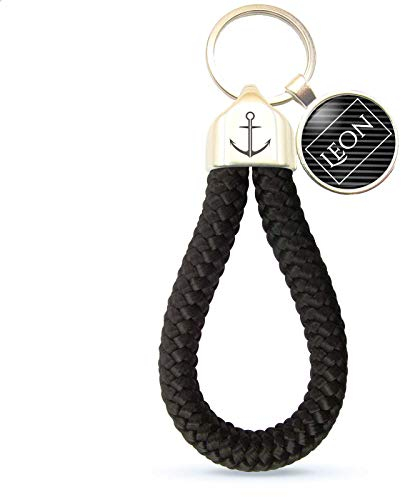 MeLifestyle Schlüsselanhänger aus Segelseil Paracord für die Arbeit Auto Haus und Privat Atlantic Black