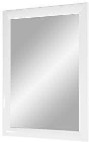 FRAMO Trend 35 - Wandspiegel 65x95 cm mit Rahmen (Weiss Hochglanz), Spiegel nach Maß mit 35 mm breiter MDF-Holzleiste - Maßgefertigter Spiegelrahmen inkl. Spiegel und Stabiler Rückwand mit Aufhängern