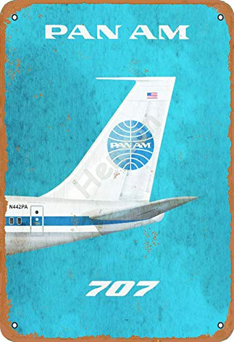 Henson Pan Am 707 vintage Tin Sign Logo 12 * 8 inches Advertising Eye-Catching Wall Decoration