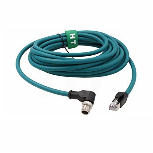 HT Netzwerkkabel M12 8-polig X-Code, RJ45 Cat7e Ethernet-Kabel für Cognex Basler Sensor industrielle Maschinen, geschirmt, hochflexibel, wasserdicht, 5 m