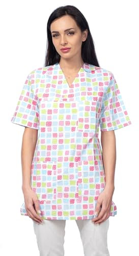 DINOZAVR Bruna Sanitario Camisa Médica con Cuello en V para Mujeres Dulces S