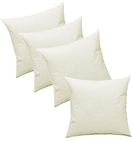 Haus und Deko 4er Pack Füllkissen Federn Kissen Inlett Kissenfüllung Kopfkissen Innenkissen Federkissen Baumwolle (40x40 cm)