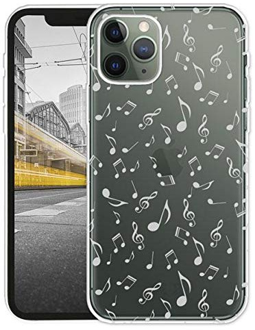 KX-Mobile Hülle für iPhone 11 Handyhülle Motiv 2098 Notenschlüssel Note Weiß Premium Silikonhülle Softcase HandyCover Handyhülle SchutzHülle für iPhone 11 Hülle