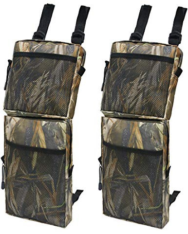 Verve Jelly Motorcycle Tail Bag Waterproof Luggage Bag,2pcs ATV Beach Cars Storage Bag, Dual Zipper Pocket Fuel Tank Case Black Oxford Cloth Universal for Quad Bike Snowmobile Scooter