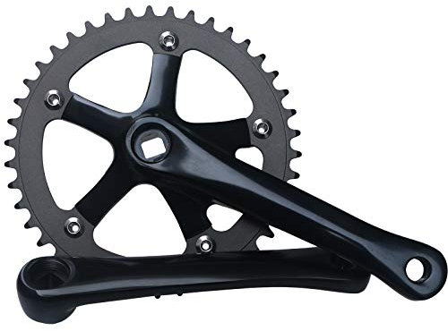 GANOPPER 165 mm Single-Speed-Fahrrad-Kurbelsatz, 44 Zähne, 130 BCD, quadratischer Kegel, Fixie-Gang-Kurbelsatz, Fahrrad-Umrüstsatz