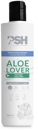 PSH Aloe Lover – Hundeshampoo Feuchtigkeitspflege mit 99% reinem Aloe Vera – Für Sensible Haut, alle Rassen und Felltypen – Vegan, parabenfrei – 300 ml