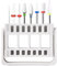 KADS Set di 8 punte per trapano per unghie in ceramica e 16 fori per trapano per unghie e fresa per trapano elettrico Manicure