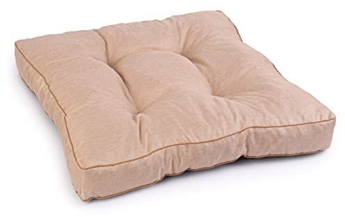 Royal Schneider Sitzkissen Kissen Polster Auflage Rückenkissen Loungekissen Lounge Bodenkissen Anti-Rutsch-Unterseite, Cappuccino - 5521, 50x50 cm - Sitzkissen