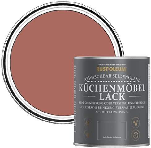 Rust-Oleum Red Scrubbable Kitchen Cupboard Paint in Satin Finish - Salmon 750ml