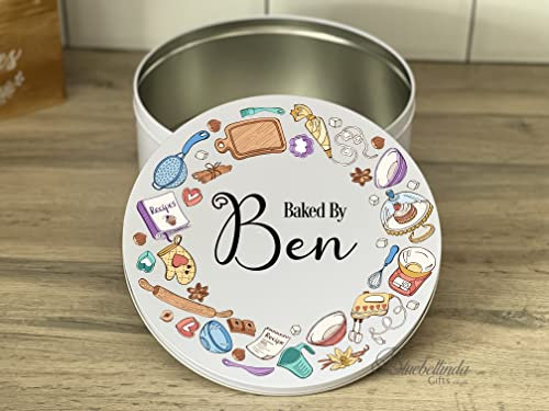 Personalised Cake Baking Tin Baking Gift Baked by Ben Design
