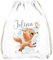 SpecialMe® Kinder Turnbeutel mit Name Tiermotive Bär, Hase, Fuchs personalisierte Geschenke Mädchen Jungen Fuchs weiß Unisize
