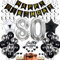 80. Geburtstag Dekoration,Schwarz Tortendeko Geburtstag 80 Jahre Männer,Black and White Party Deko,80 Geburtstag Frauen Männer,Tortendeko 80. Geburtstag Männer Frauen,Geburtstagsdeko 80 Jahre Frauen
