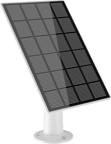 WUUK Solar Panel for Security Cameras, Compatible with Wireless Outdoor Camera Set,Continuous Power Supply,2.5W Panel for Home Security Camera, IP66 Weatherproof, 360° Adjustable Mount