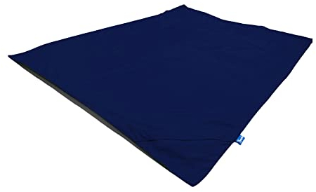 Bruni Sitzsack-Wechselhülle (blaugrau) inklusive Innenhülle - Sitzsack-Bezug für alle rechteckigen 180 x 140 cm XXL-Sitzsäcke, Indoor- und Outdoor-Sitzsack-Hülle ohne Füllung