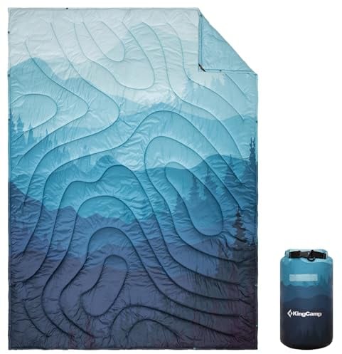 KingCamp Reisedecke Ultraleicht, Decke Wasserabweisend Kompakt,Outdoor Campingdecke Warme,kleines packmaß für Camping Büro Outdoor, (Frosttal,200x145cm)