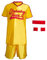 FOFODUCK Herren Underdog Team Dodgeball Jersey und Shorts mit Handband und Armbändern, Halloween-Kostüm für Erwachsene (gelb, XS)