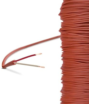 ENVIRON- Silikonkabel bis 200°C 2-Leiter SILIKON SiHF | [1-1000m] Fühler Verlängerung zb. für ihre Sauna, Solaranlage oder Heizung Silikonleitung 2 x 0,22 mm² (150 Meter)