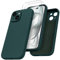 ORNARTO Compatible with iPhone 15 Case 6.1 inch, with 2 Screen Protector Liquid Silicone Gel Rubber Cover [Full Body] Shockproof Protective iPhone Case for iPhone 15-Olive Green