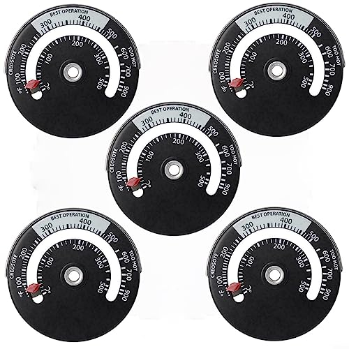 EpheyFIF 5 pcs Magnetisches Thermometer Für Brenner Und Ofen, Thermometer Ofenrohr Holzofen Thermometer Kaminofen Ofenthermometer Herd Thermometer Rohr Messgerät Kaminofen Für Schornstein Rohrkamin