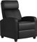 Abician Fauteuil de Relaxation Canapé 1 Place Confortable Inclinable en 3 Positions avec Repose-Pied, Patins Antidérapants, pour Salon Chambre Bureau Noir/Similicuir