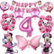 Minni Luftballon,Geburtstagsdeko 4 Jahre Mädchen, Luftballon Geburtstag,Minnie Kindergeburtstag, Dekoration Set