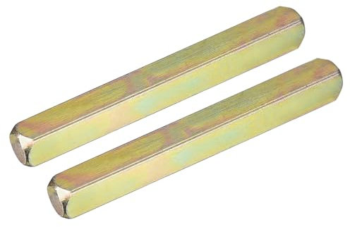 sourcing map 2Pcs Door Knob Spindle, Spare Door Handle Spindle Bar, 65mm Long Door Spindle Replacement Door Handle Parts, Gold