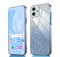 GOKEN Hülle für Motorola Moto G54 - Stoßfeste Schutzhülle, Handyhülle mit Weichem TPU Silikon, Elektroplattierten Kanten und Integrierter Glitzerkarte mit Glitzer, Cover Case, Verlauf Blau