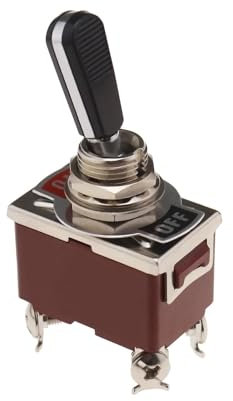 eMagTech Interrupteur à Bascule Momentané PC Poignée Résistante à l'usure Interrupteur Électrique 2 Positions 4 Broches Interrupteur ON/OFF/ON pour Fonctionnement des Circuits TEN-A-4210BK-A201