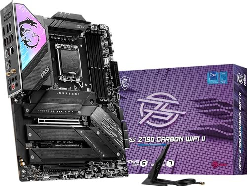 MSI MPG Z790 Carbon WiFi II Gaming Motherboard (Supports Intel 12th/13th/14th Gen Processors, LGA 1700, DDR5, PCIe 5.0, M.2, LAN 2.5Gbps, USB 3.2 Gen2, Wi-FI 7, ATX)